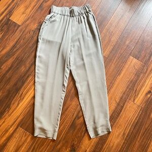 Grana Silk Double Layer Ankle Pant Gray XS